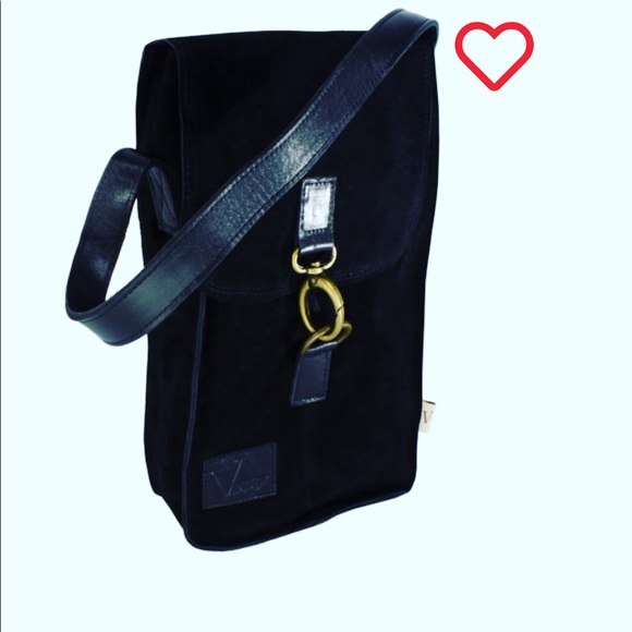 Wine lovers - leather Bag to carry your wine with style - 💯 % suede - Picture 4 of 5